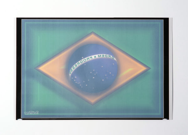 Adesivo Invertido para Vidro Bandeira do Brasil - 2D Sombreado | BoldFlags®