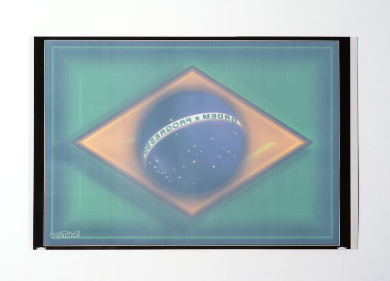 Adesivo Invertido para Vidro Bandeira do Brasil - 2D Sombreado | BoldFlags®